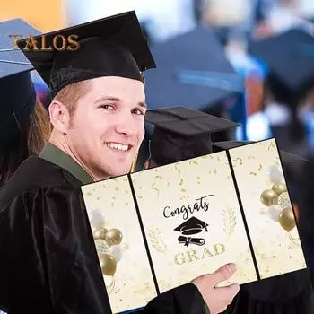 Книга для подписей на выпускной Книга для гостей на выпускной в колледже и средней школе Золотая черная доска для подписей для вечеринок по случаю выпускного 1pc