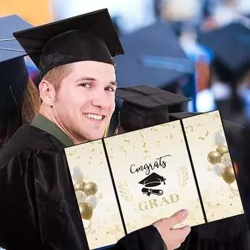 Книга для подписей выпускников колледжа, гостевая книга для выпускников средней школы, золотая, черная, с подписями