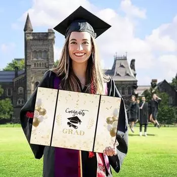 Книга для подписей выпускников Yousheng, гостевая книга для выпускников колледжей и старших классов, золотая черная доска для подписей для вечеринок по случаю выпускного 1pc