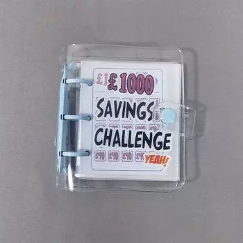 Книга для сбережений, накопительная папка для денег на 1000 фунтов стерлингов, мини-портативная денежная книга, накопительный блокнот с отрывными листами, книга для хранения бюджета наличных денег 300 Blue Clip