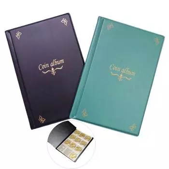 Книга для сбора монет, ПВХ, 10 страниц, карманы для медалей, прозрачный органайзер для монет на 150 универсальных марок, памятный вызов зелёный