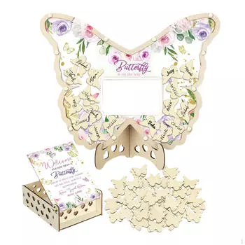 Книга для вечеринки по случаю рождения ребенка, фотокнига с надписью для вечеринки, рамочная церемония, день рождения Butterfly
