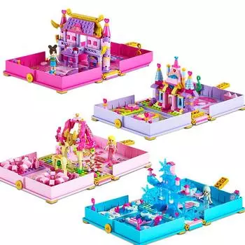 Книга друзей, строительные блоки, дом принцессы, замок, модель цветочного сада, MOC, игрушки для девочек, подарок