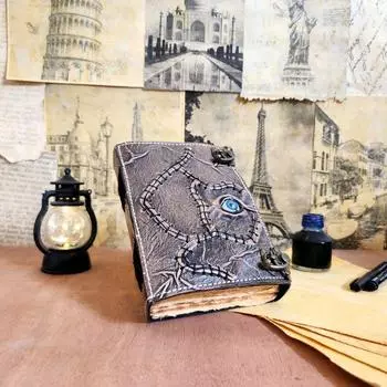 Книга «Фокус-покус» | пустая книга заклинаний Shadows Антикварный кожаный журнал, лучше всего подходит для Хэллоуина, для него и для нее, альбом для рисования ручной работы 7 x 5 in