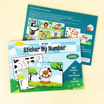 Книга-головоломка «Животные» Наклейки для сопоставления животных — образовательная и обучающая деятельность для детей One Size