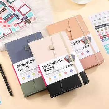 Книга-хранилище паролей с алфавитными вкладками в твердом переплете для Интернет-паролей, адресов веб-сайтов, записной книжки фиолетовый