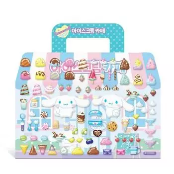 Книга наклеек «Cinnamoroll Ice Cream Cafe», популярный персонаж в Корее