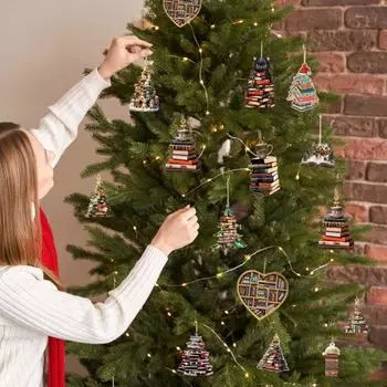 Книга Орнамент Адвент Календарь Акриловая Сложенная Книга Подвеска Рождественская Елка Подвесное Украшение Книга