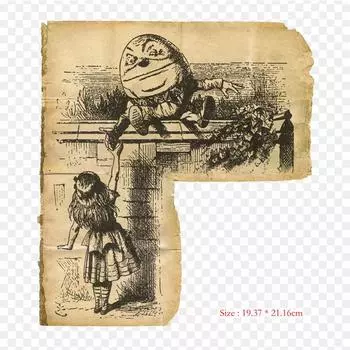 Книга «Приключения Алисы в стране чудес» Aliciae Per Specu, термопереносная печать, виниловые нашивки, наклейки для одежды, аппликации «сделай сам», моющиеся нашивки