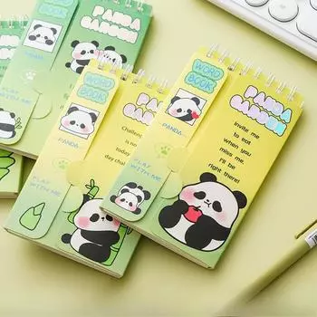 Книга слов панды мультфильм английский язык назад портативный дневник может покрыть небольшой карманный блокнот маленькая книга Panda Land /2PCS