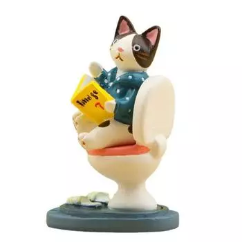 Книга Смола Читающий Кот Фигурки Модель Игрушка Мультфильм Настольное Украшение Подарки