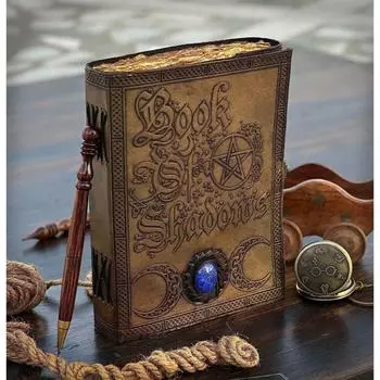Книга Теней Кожаный Гримуар Кожаный Журнал Волшебная Книга Кельтский журнал 7 x 5 in коричневый