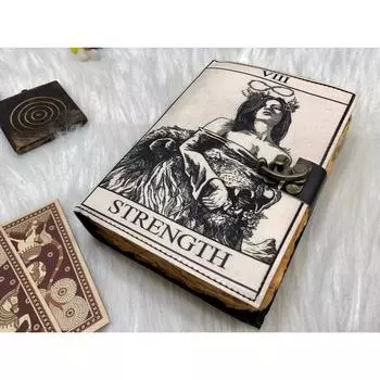 Книга теней, журнал-гримуар ручной работы, кожаный журнал, подарки для него и для нее 7 x 5 in