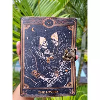 Книга влюбленных, журнал для влюбленных, Гримуар ведьмы, книга заклинаний, Книга теней, подарок для него, старинный блокнот и бумага без разлиновки Deckle Edge. 7 x 5 in