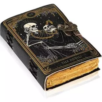 Книга заклинаний, дневник в кожаном переплете, бумажный гримуар, печатный дневник 7 x 5 in