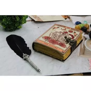 Книга заклинаний Гримуар Печатный журнал Блокнот Таро Влюбленных Спираль Готический блокнот Череп любовника Антикварные журналы подарки для мужчин и женщин 5 x 7 in