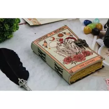 Книга заклинаний Гримуар Печатный журнал Блокнот Таро Влюбленных Спираль Готический блокнот Череп любовника Антикварные журналы подарки для мужчин и женщин 7 X 5