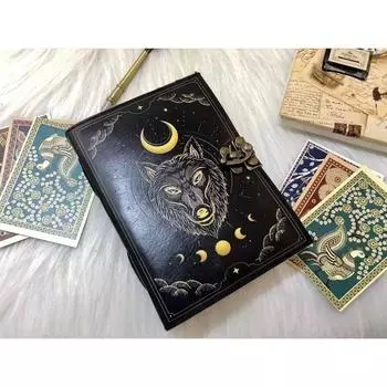 Книга заклинаний Кожаный журнал Декель-Эйдж Бумага Гримуар Печатный журнал подарки 7 x 5 in