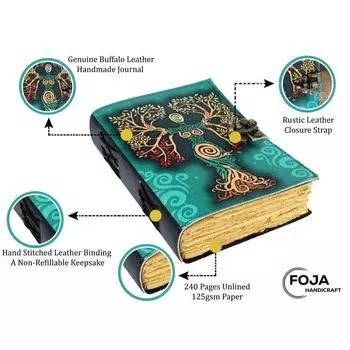 Книга заклинаний теней, пустой журнал «Мать земли», красочная бумага с декольными краями, винтажный кожаный блокнот без подкладки, ежедневный дневник 7x5 дюймов 5 x 7 in