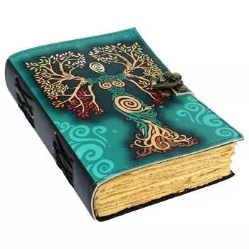 Книга заклинаний теней, пустой журнал «Мать земли», красочная бумага с декольными краями, винтажный кожаный блокнот без подкладки, ежедневный дневник 7x5 дюймов 7 x 5 in
