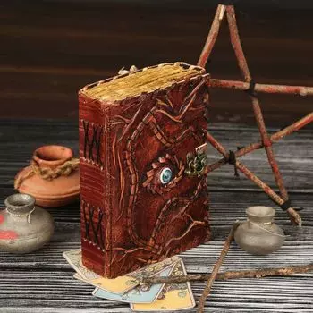 Книга заклинаний теней, страницы гримуара, кожаный журнал hoccus poccus, старинные старинные заклинания ручной работы, книги по колдовству, книга для эскизов, подарок для него 5 x 7 in коричневый