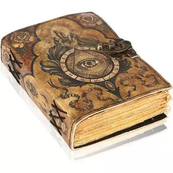 Книга заклинаний Третий глаз - Гримуар в кожаном переплете с бумагой ручной работы | Принадлежности для колдовства, Тетрадь для заклинаний, Дневник для мужчин и женщин 7 x 5 in