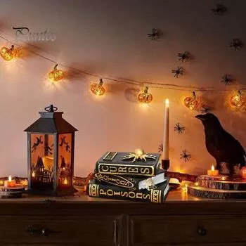 Книга заклинаний ведьмы и волшебника, настольное украшение на Хэллоуин, смоляная 3D-книга с черепом и паутиной, сложенная фигурка для домашнего стола, каминной полки, декора камина Skull