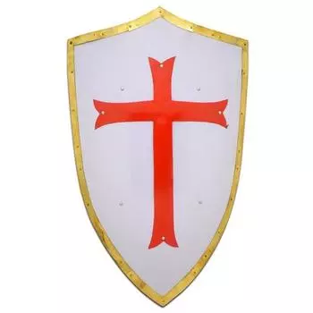 Knight Templar Crusader Shield 18G Steel LARP