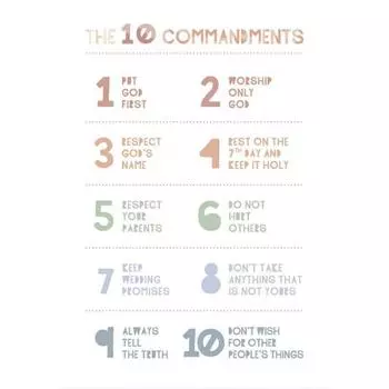 Книги Библии 10 Заповедей Христианское образование Холст Детский постер Писания Христианский дошкольный возраст Церковь Воскресный декор 21cm30cm NoFrame