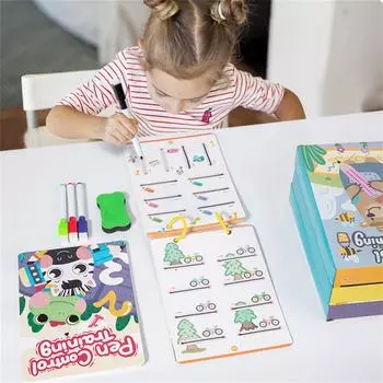 Книги для малышей с ручками, обучающие игрушки, обводка, письмо, рисование, стирание, активность, приходские развивающие игрушки 2 мл one size синий