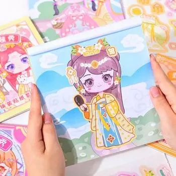 Книги с заданиями Принцесса Наклейка Книга Наклейка Бумага Девочки Одеваются Наклейки для смены Милые подарки A