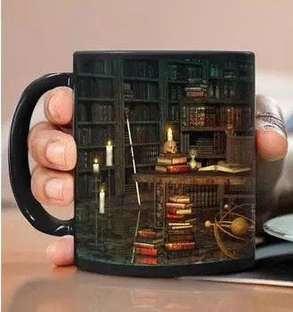 Книголюбы Книжная полка Керамическая кружка для кофе с отметкой для чтения Библиотечная книжная полка 301-400ml