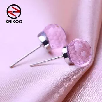 KNIKOO геометрические серьги-гвоздики для женщин, модные розовые серьги, ювелирные изделия для свадебной вечеринки, подарки, серьги A