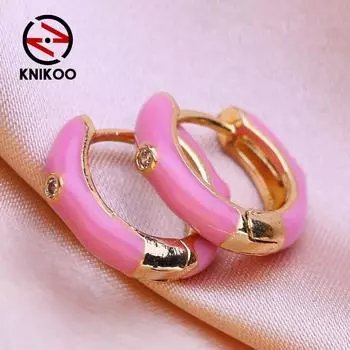 KNIKOO круглые серьги-клипсы для женщин, модные серьги-кольца, ювелирные изделия для свадебной вечеринки, подарки, серьги с фианитом CZ A