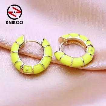 KNIKOO круглые серьги-клипсы для женщин, модные серьги-кольца, ювелирные изделия для свадебной вечеринки, подарки, серьги A