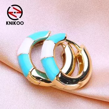 KNIKOO круглые серьги-клипсы для женщин, модные серьги-кольца, ювелирные изделия для свадебной вечеринки, подарки, серьги с фианитом CZ A