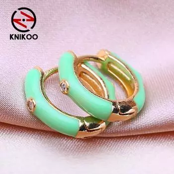 KNIKOO круглые серьги-клипсы для женщин, модные серьги-кольца, ювелирные изделия для свадебной вечеринки, подарки, серьги с фианитом CZ A