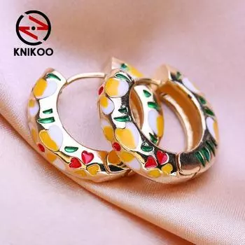 KNIKOO круглые серьги-клипсы для женщин, модные серьги-кольца, ювелирные изделия для свадебной вечеринки, подарки, серьги A
