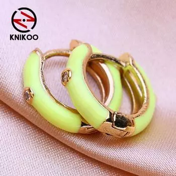 KNIKOO круглые серьги-клипсы для женщин, модные серьги-кольца, ювелирные изделия для свадебной вечеринки, подарки, серьги с фианитом CZ A