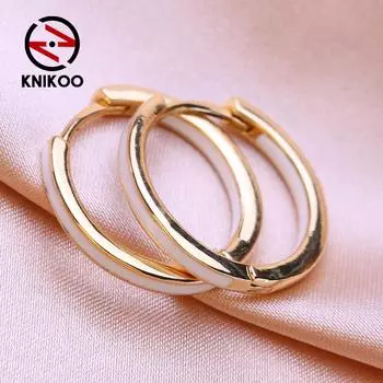 KNIKOO круглые серьги-клипсы для женщин, модные серьги-кольца, ювелирные изделия для свадебной вечеринки, подарки, серьги с фианитом CZ A