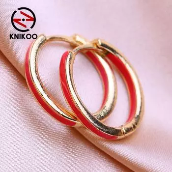 KNIKOO круглые серьги-клипсы для женщин, модные серьги-кольца, ювелирные изделия для свадебной вечеринки, подарки, серьги с фианитом CZ A