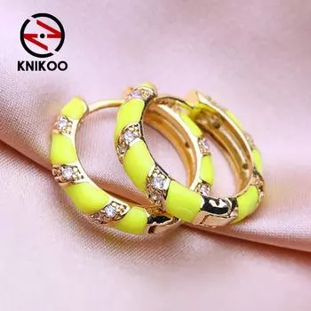 KNIKOO круглые серьги-клипсы для женщин, модные серьги-кольца, ювелирные изделия для свадебной вечеринки, подарки, серьги с фианитом CZ белый