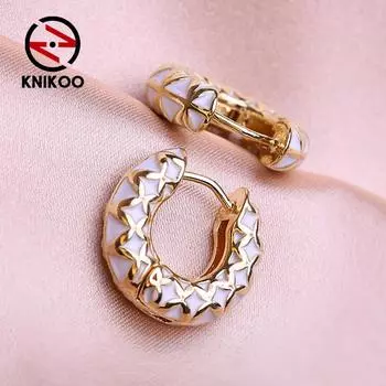 KNIKOO круглые серьги-клипсы для женщин, модные серьги с цветком, ювелирные изделия для подарков на свадьбу разноцветный