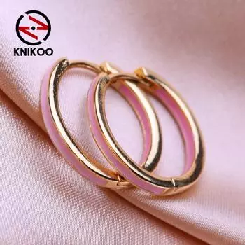 KNIKOO круглые серьги-клипсы для женщин, модные серьги-кольца, ювелирные изделия для свадебной вечеринки, подарки, серьги с фианитом CZ A