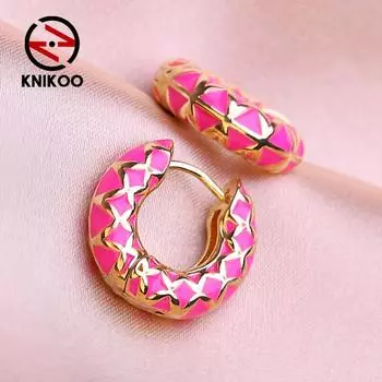 KNIKOO круглые серьги-клипсы для женщин, модные серьги с цветком, ювелирные изделия для подарков на свадьбу разноцветный
