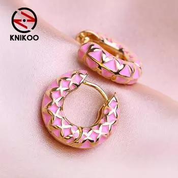 KNIKOO круглые серьги-клипсы для женщин, модные серьги с цветком, ювелирные изделия для подарков на свадьбу разноцветный