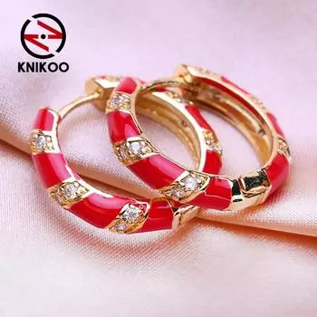 KNIKOO круглые серьги-клипсы для женщин, модные серьги-кольца, ювелирные изделия для свадебной вечеринки, подарки, серьги с фианитом CZ белый