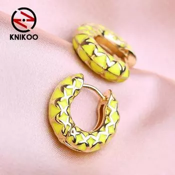 KNIKOO круглые серьги-клипсы для женщин, модные серьги с цветком, ювелирные изделия для подарков на свадьбу разноцветный