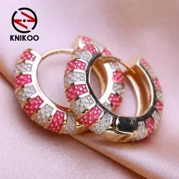 KNIKOO круглые серьги-клипсы для женщин, модные серьги-кольца, ювелирные изделия для свадебной вечеринки, подарки, серьги A