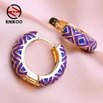 KNIKOO круглые серьги-клипсы для женщин, модные серьги с цветком, ювелирные изделия для подарков на свадьбу разноцветный